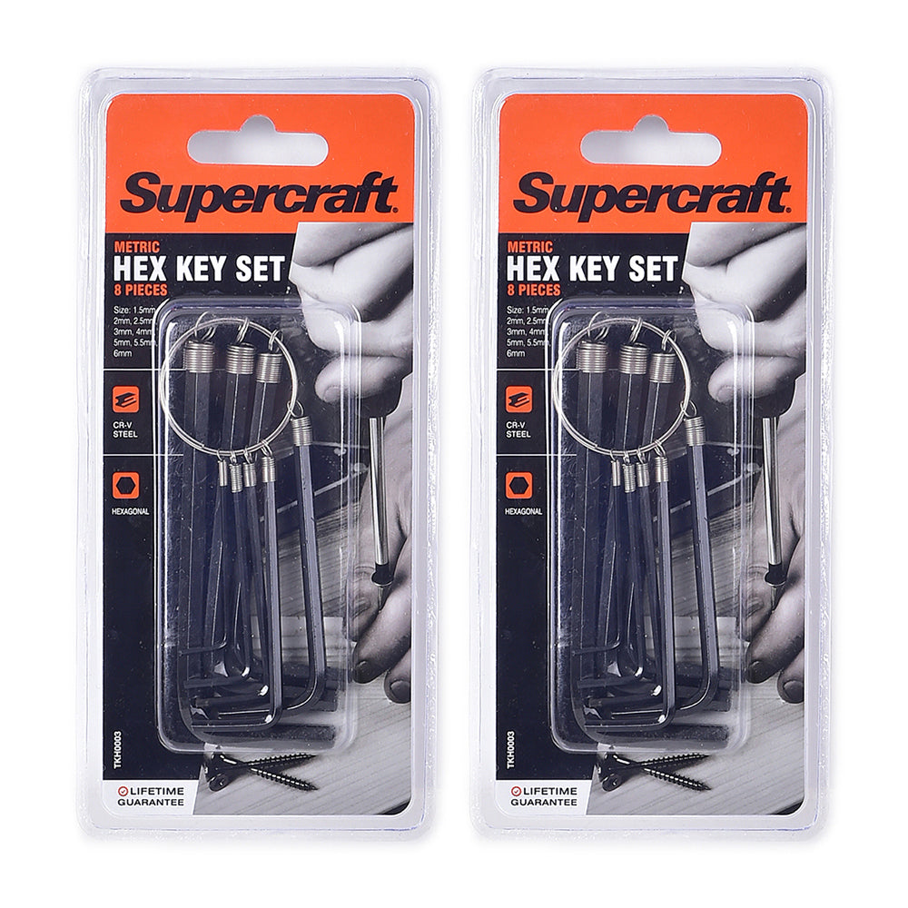 Supercraft Allen/Hex Key Wrench Metric 1.5-6mm Size DIY Home Tool Set (16 Pieces)