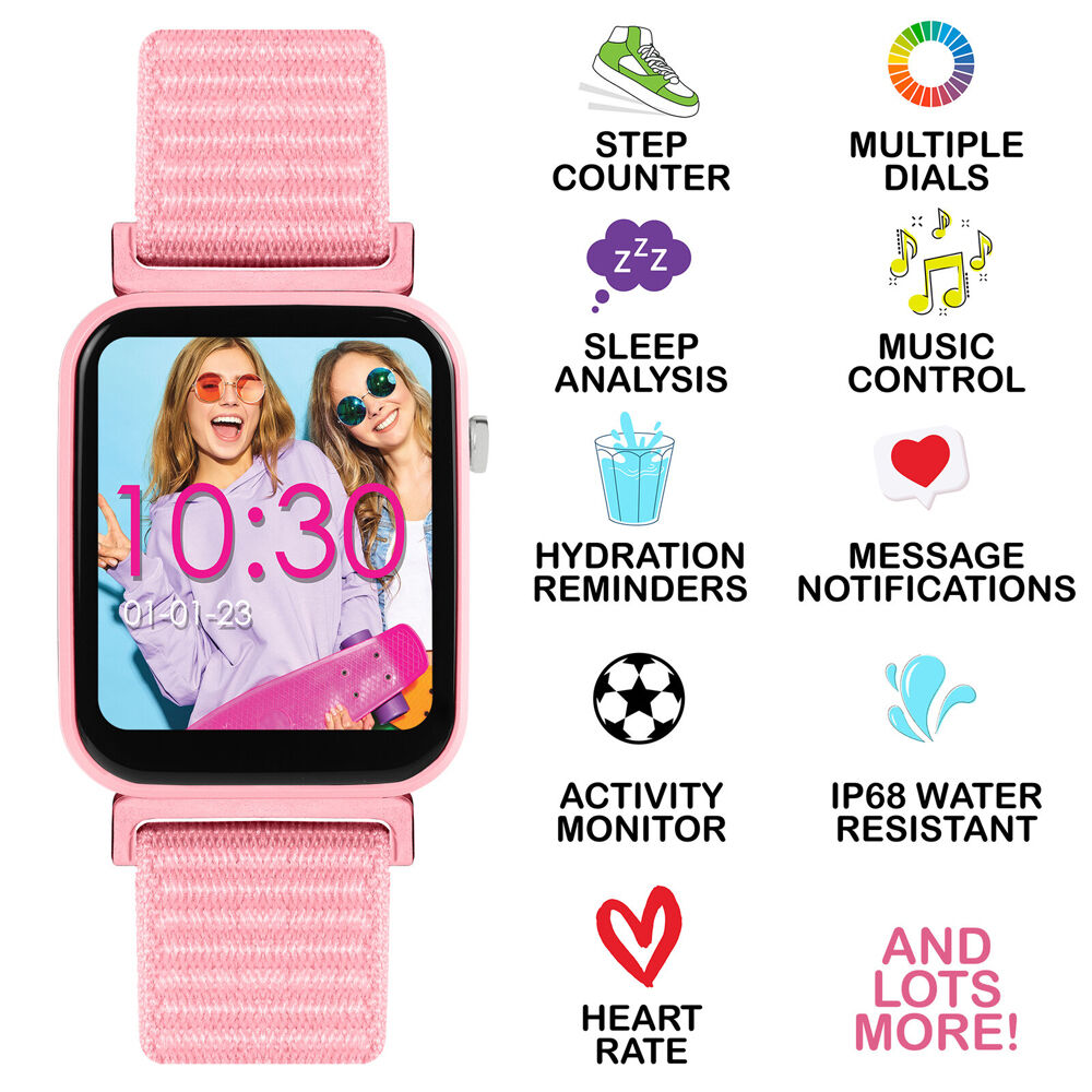 Tikkers Time Series Stylish 13 Smart Watch with Adjustable Straps - Pink — image 3