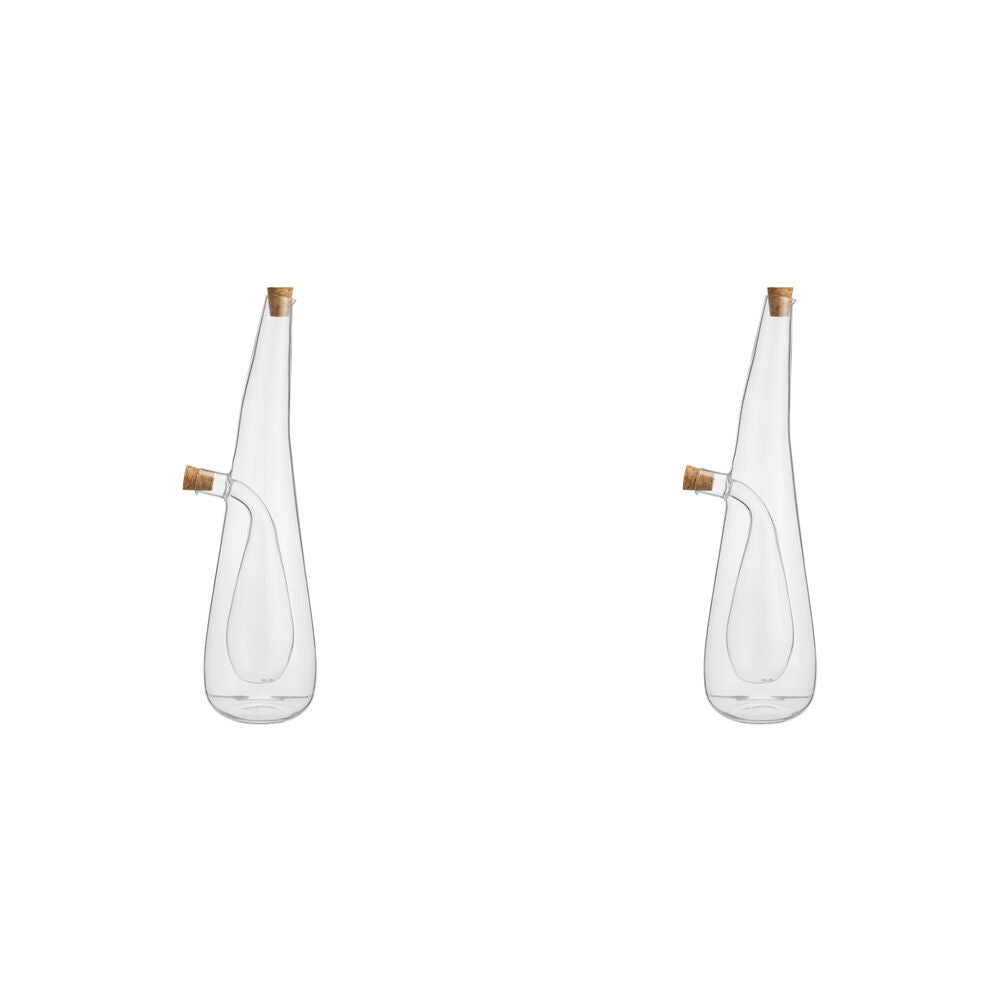 NF Living Duel Oil & Vinegar Cruet 450ml Dual Chamber Glass Kitchenware (2 Pack)