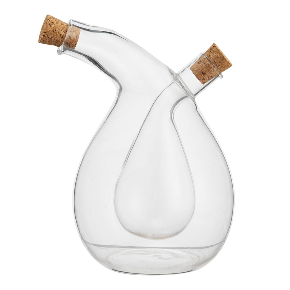 NF Living Duel Oil & Vinegar Cruet Glass Dual Chamber Kitchenware — 400ml