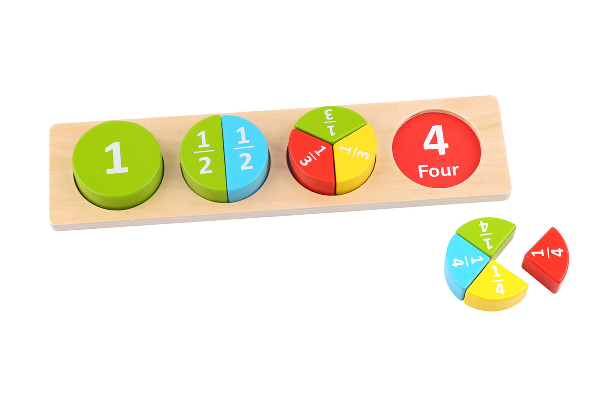 Tooky Toy Round Fractions Kids Interactive Wooden Block Learning Puzzle18m+ — image 2