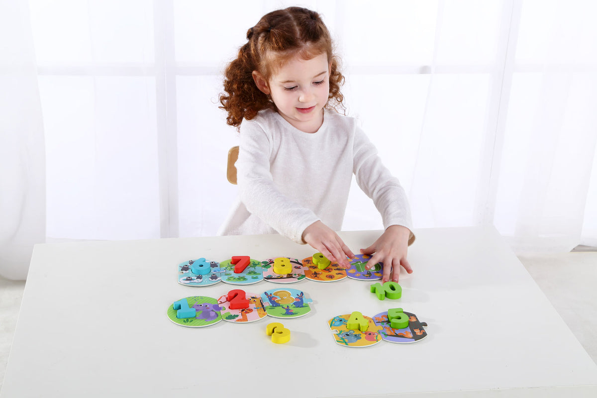 Tooky Toy Number Wooden Kids Learning Puzzle In Carry Box 3+ Educational — image 5