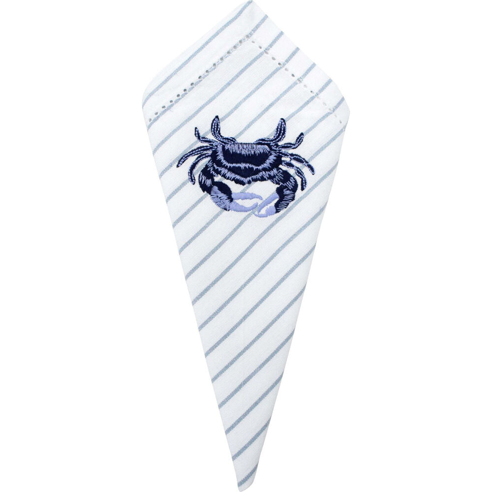 LVD Stonewashed Chambray Cotton Striped Reusable Napkin 45x45cm Crab (4 Pack) — image 2
