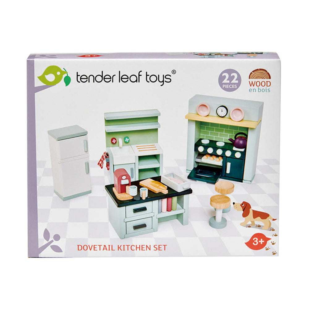 Tender Leaf Toys Dovetail Kitchen Kids Wooden Interactive Pretend Toy Set 3y+