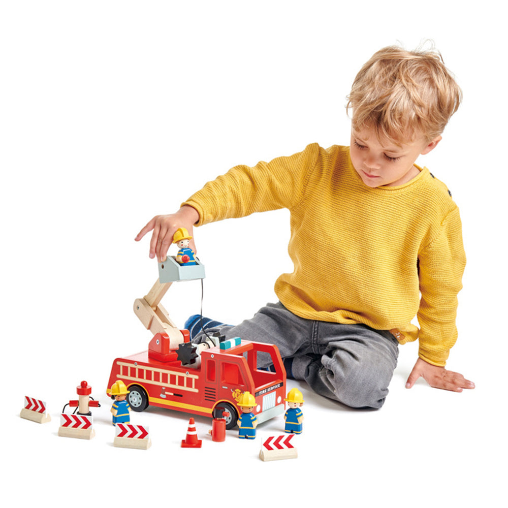 Tender Leaf Toys 28cm Fire Engine Truck Wooden Toy Play Set Kids/Children 3y+ — image 3