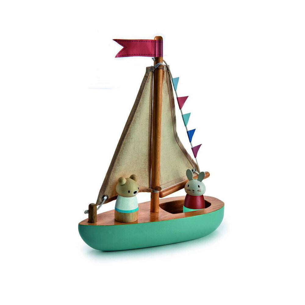 Tender Leaf Toys 23x29.5cm Sailaway Boat Kids/Child/Toddler Wooden Toy 18m+