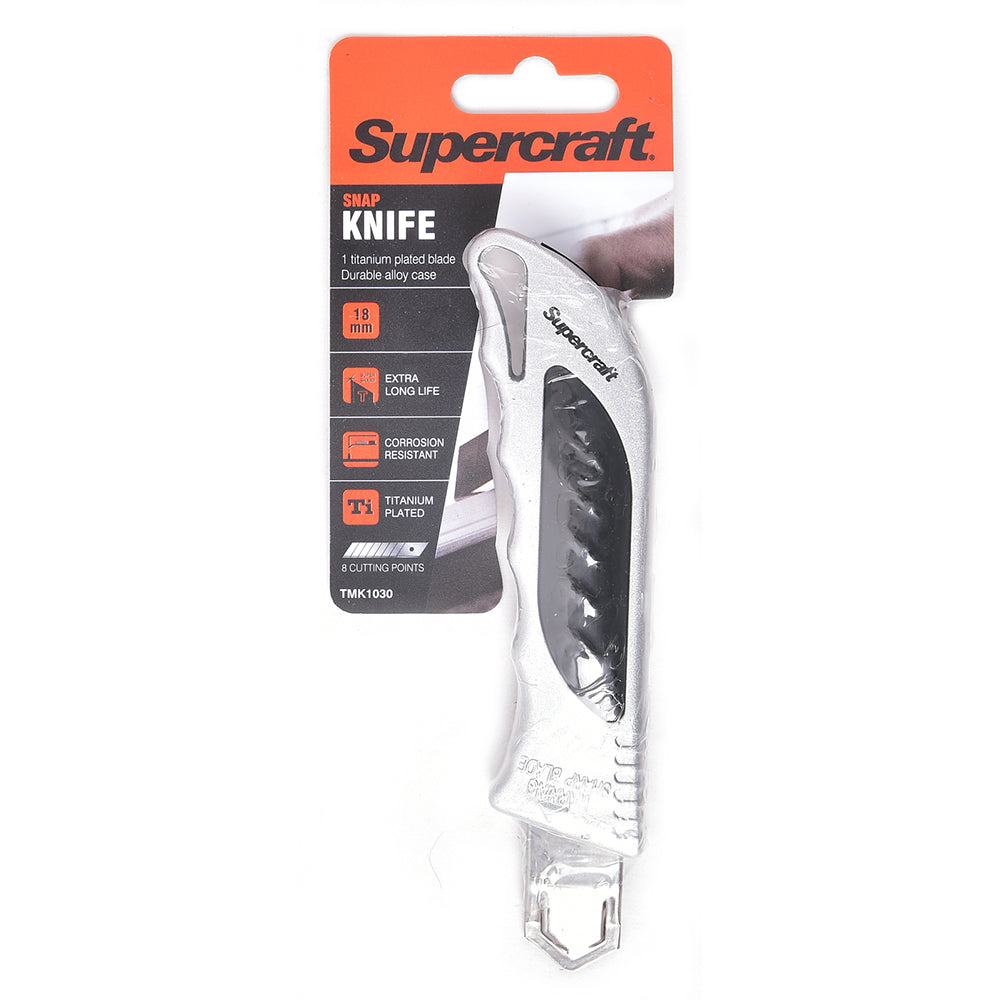 Supercraft Multipurpose Utility Knife/Box Cutter 18mm With 1 Snap Blade Set