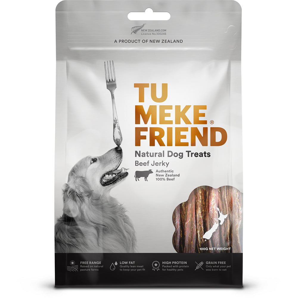 TU Meke Friend 100g Air-Dried Natural Dog Treats Beef Jerky Pet Reward Food Bag