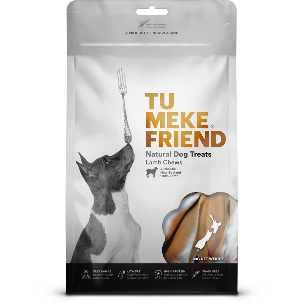 TU Meke Friend 80g Air-Dried Natural Dog Treats Lamb Chews Pet Reward Food Bag