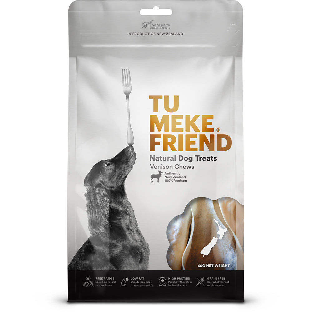 TU Meke Friend 60g Air-Dried Natural Dog Treats Venison Chews Pet Snack Bag