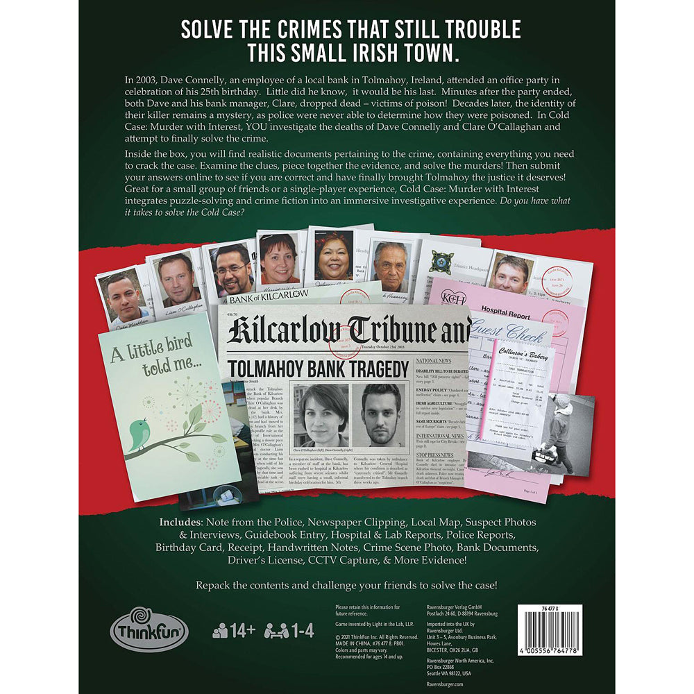 Thinkfun Cold Case: Murder With Interest 1-4 Players Mystery Game Kids/Family 8+ — image 2