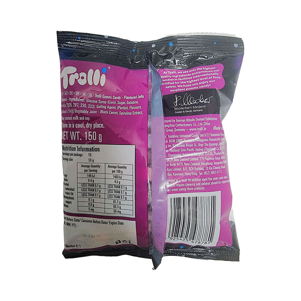 Trolli Nite Crawlers Fruit-Flavoured Sour Worm Gummy Lollies 150g (10 Pack) — image 3