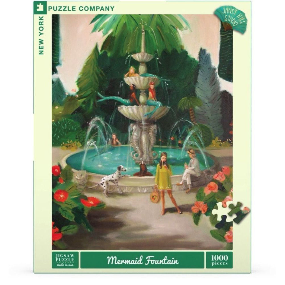 New York Puzzle Company New York Puzzle Co Janet Hill Puzzle 48x67.5cm Mermaid Fountain 10+ (1000 Pieces)
