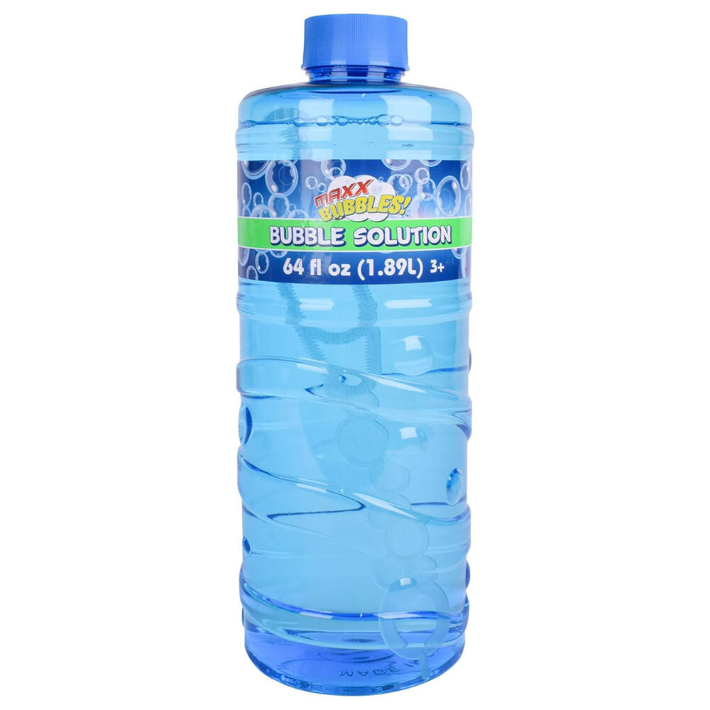 Maxx Bubbles Bubble Solution Refill Bottle w/ Wand 64oz/1.89L Kids Play Toy