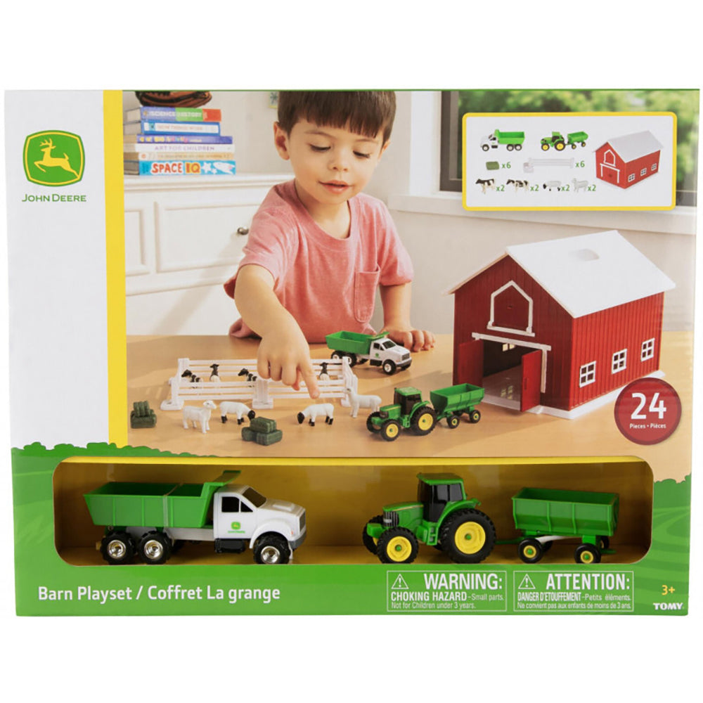 John Deere 1:64 Red Barn Animals/Vehicle Playset Kids/Childrens Playset 3y+ (24 Pieces)