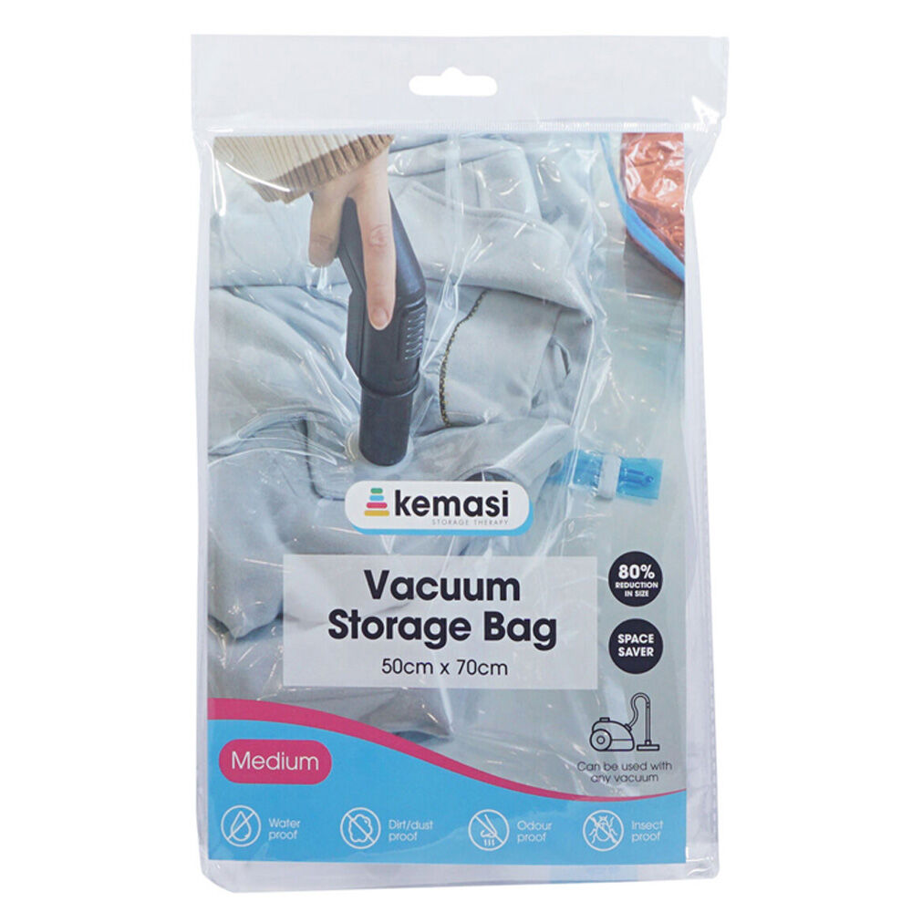 Kemasi 50x70cm Clear/Blue Medium Airtight Vacuum Sealed Storage Bag