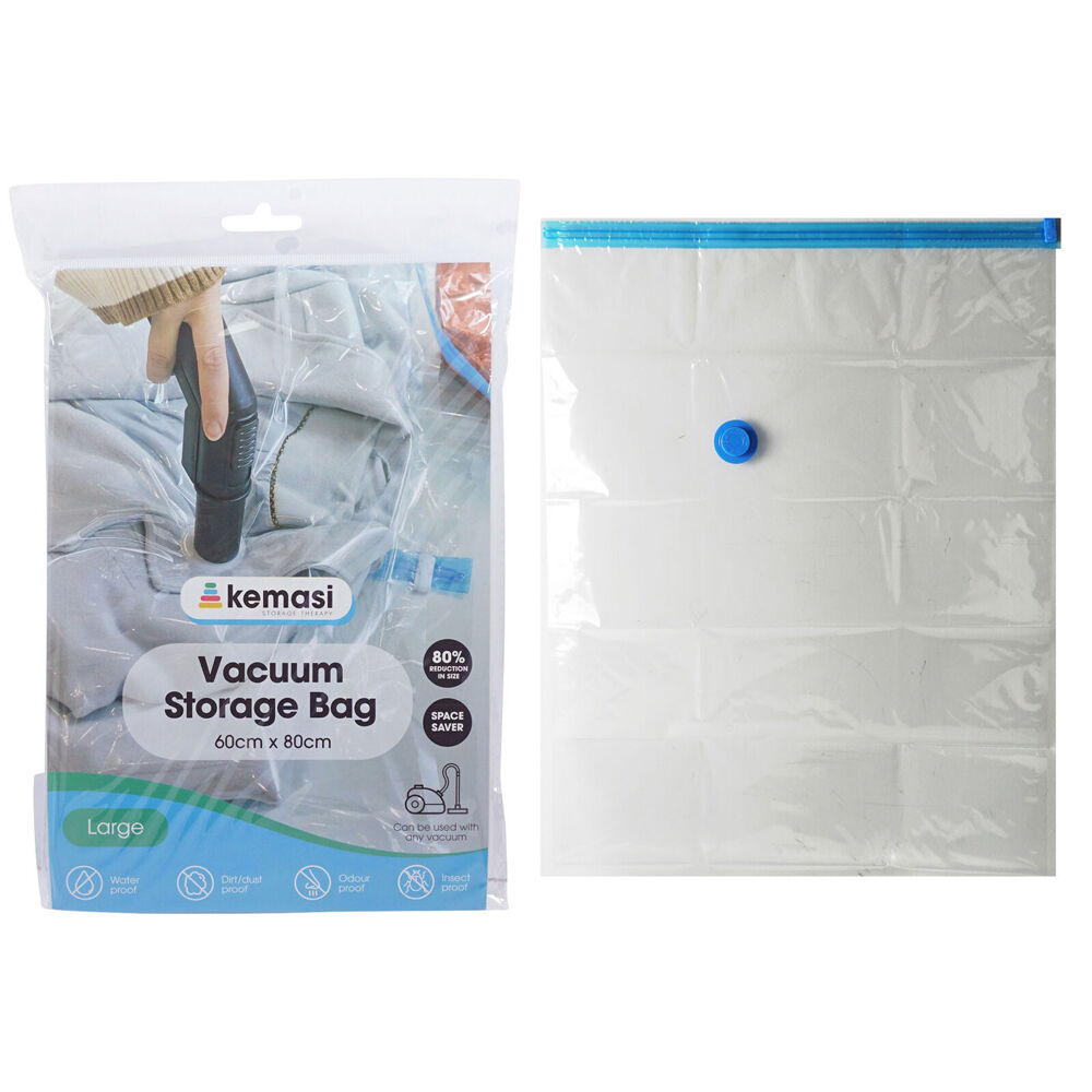 Kemasi 60x80cm Clear/Blue Large Airtight Vacuum Sealed Storage Bag — image 2