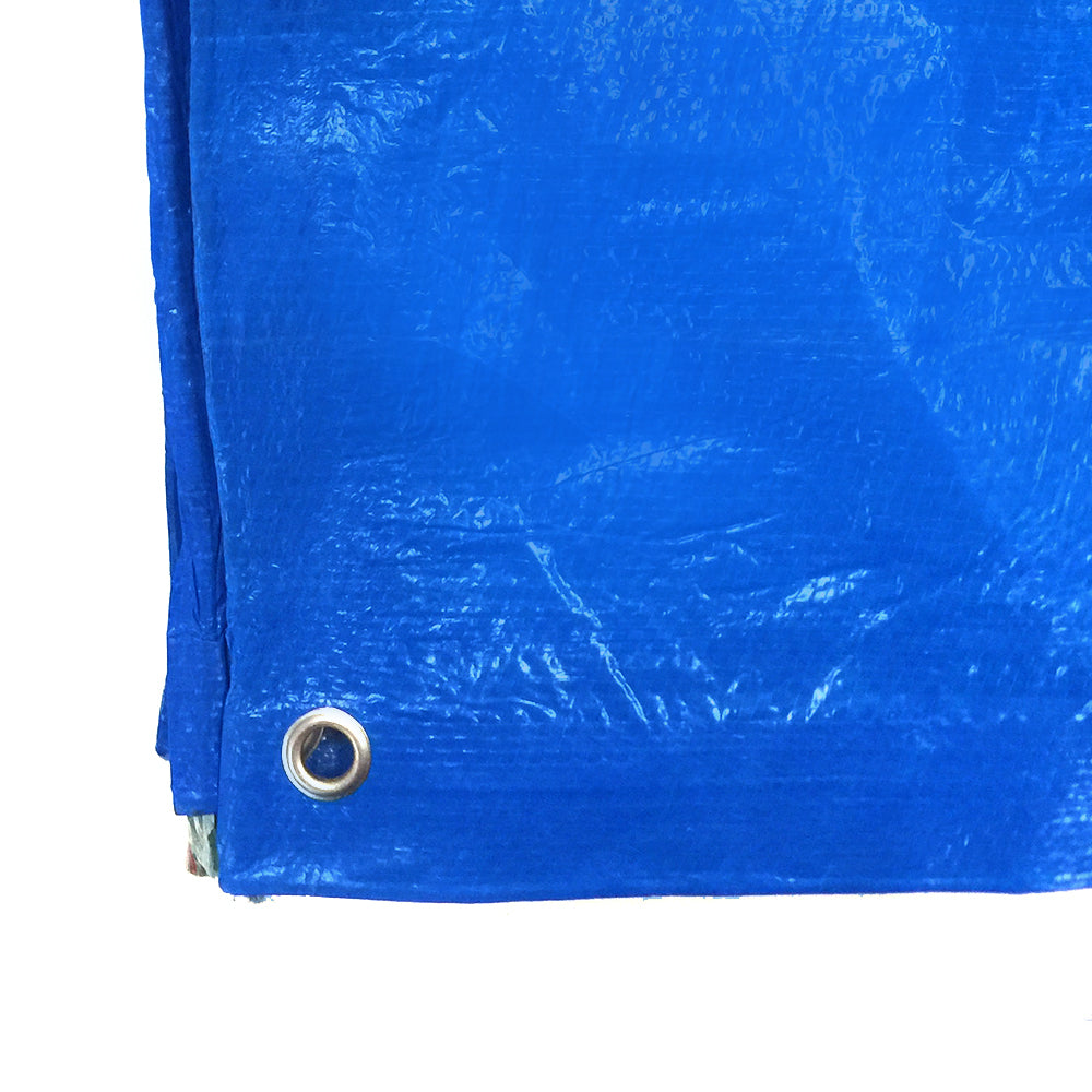 Generic Polyethylene Waterproof 7.2x5.4m Tarpaulin Plastic Cover Canopy Sheet Tarp Blue — image 2