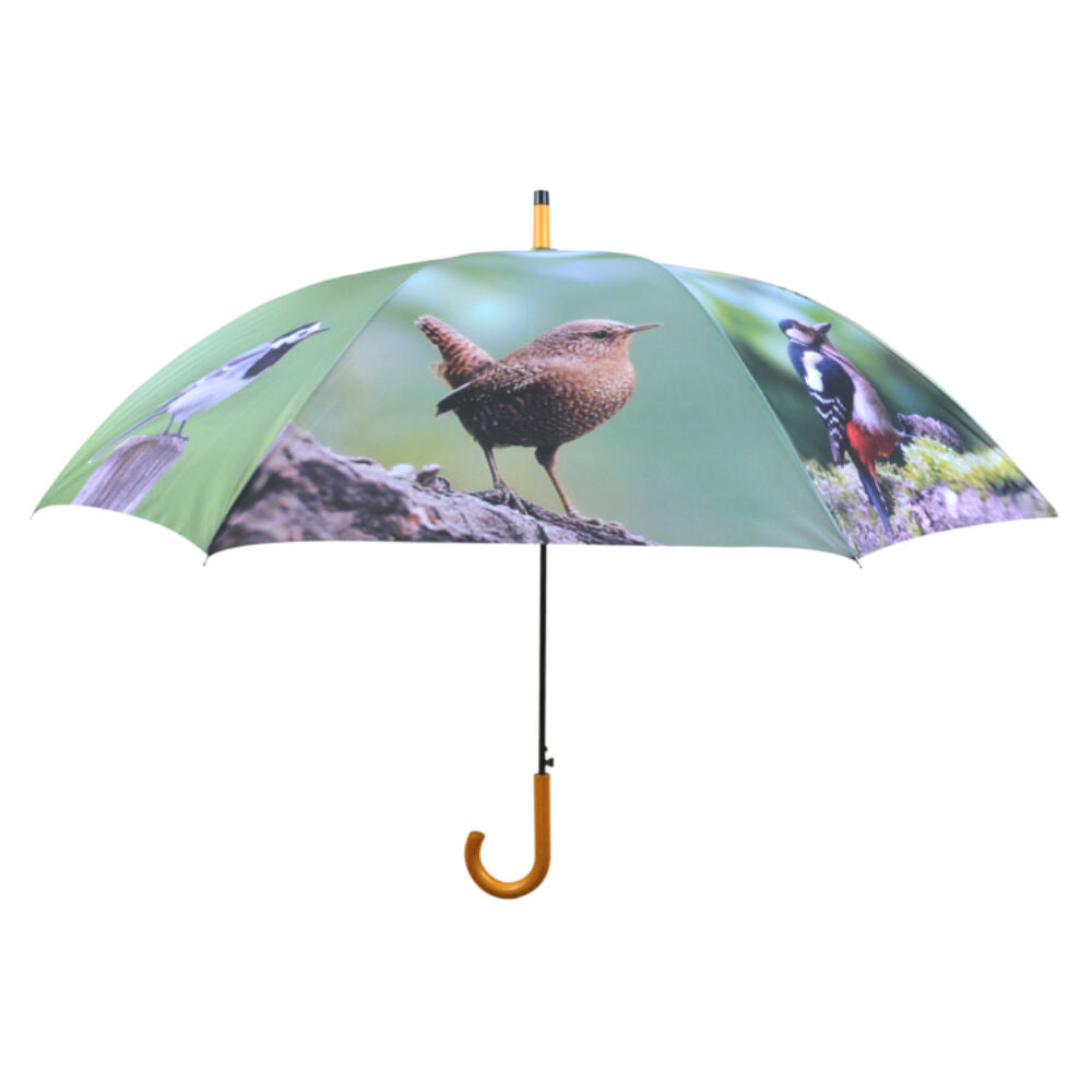 Esschert Design Umbrella Birds Polyester/Wood Handle Sun/Rain Protection 120cm