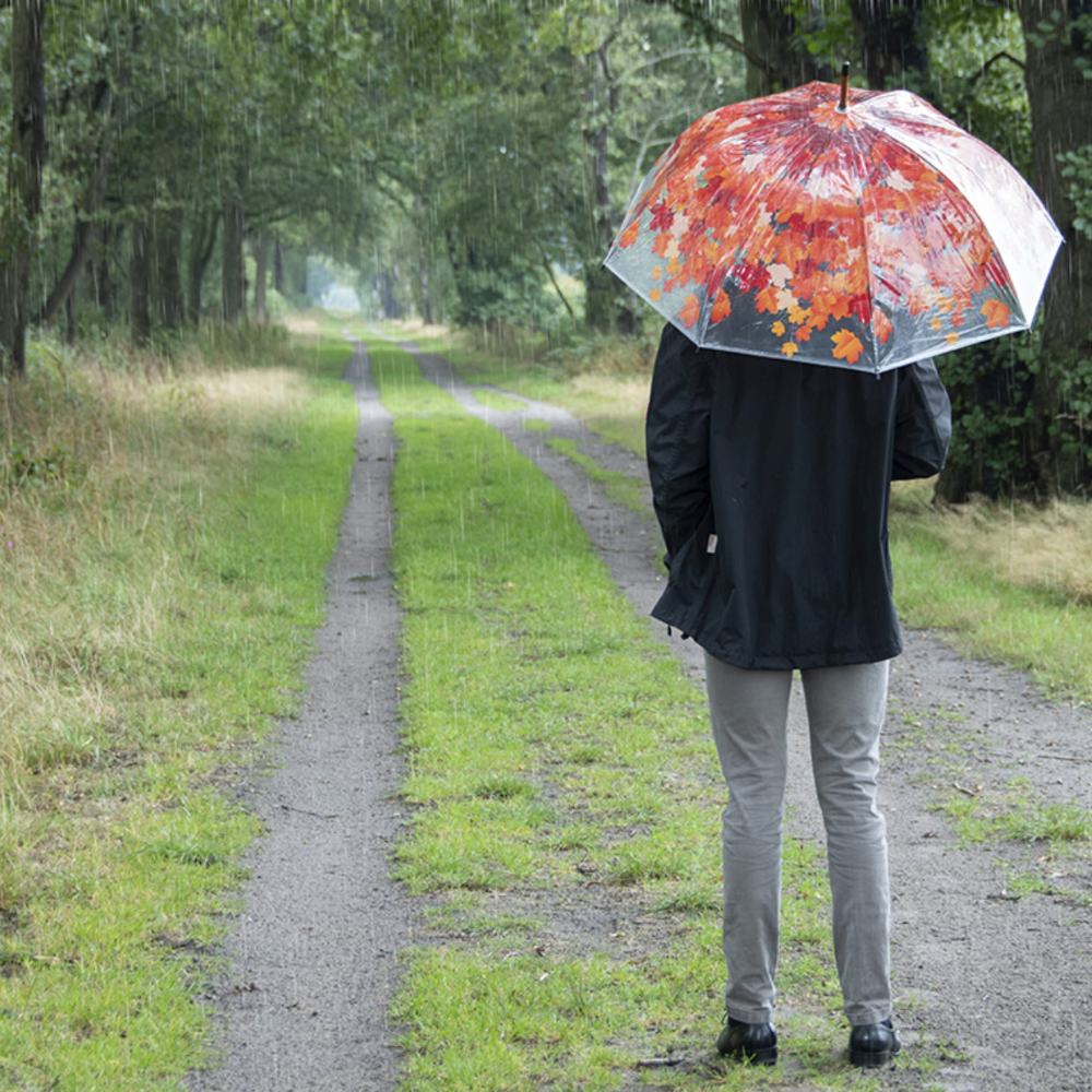 Esschert Design Umbrella Autumn Leaf w/ Wood Handle Sun/Rain Protection Orange — image 3
