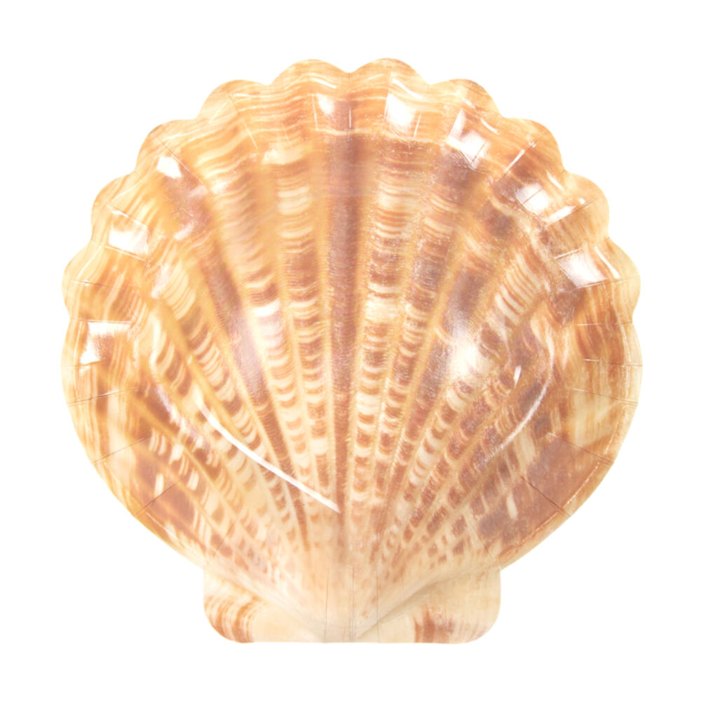 Esschert Design Paper Plate Shell Picnic/Snack Dinnerware 23.2cm Brown (10 Pieces)