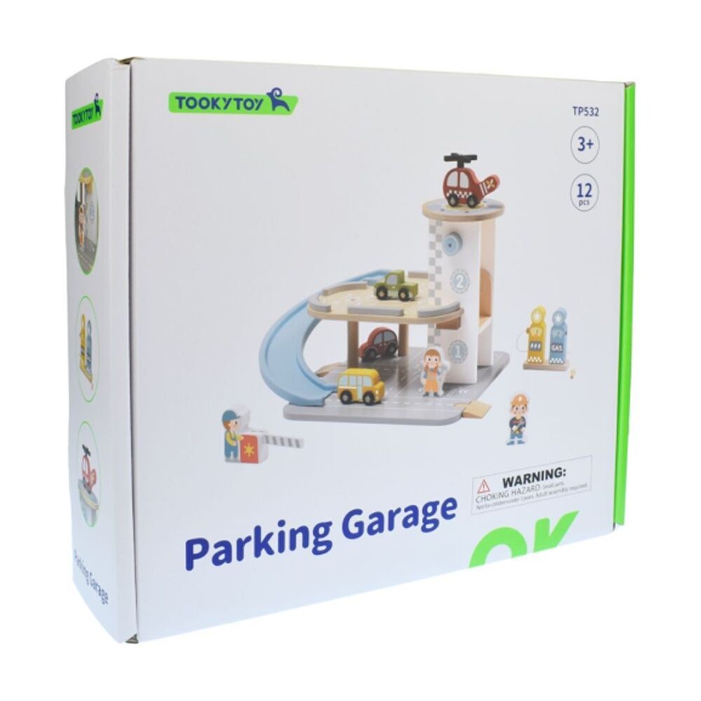 Tooky Toy Parking Garage Wooden Car Park Playset Children/Kids 3y+ — image 5