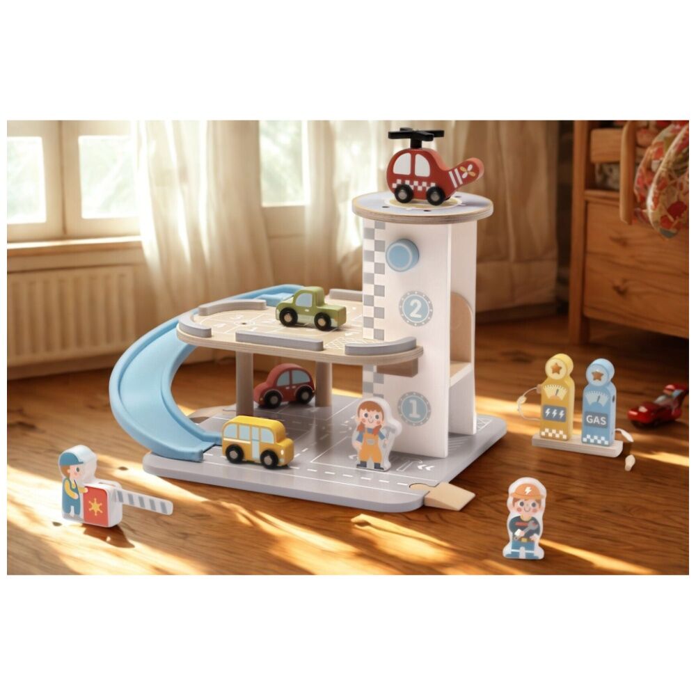 Tooky Toy Parking Garage Wooden Car Park Playset Children/Kids 3y+ — image 6