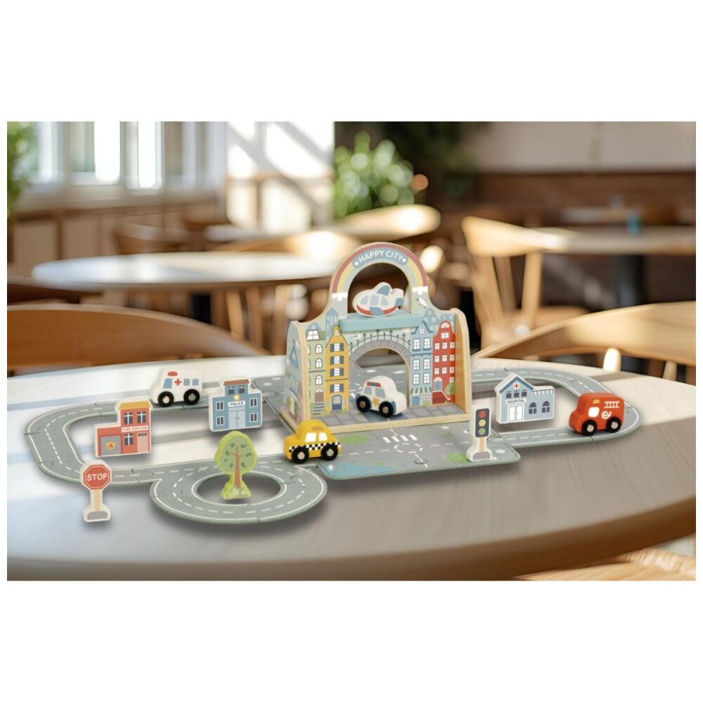 Tooky Toy Felt City Playset Wooden Portable Play Mat Set Children/Kids 3y+ — image 4