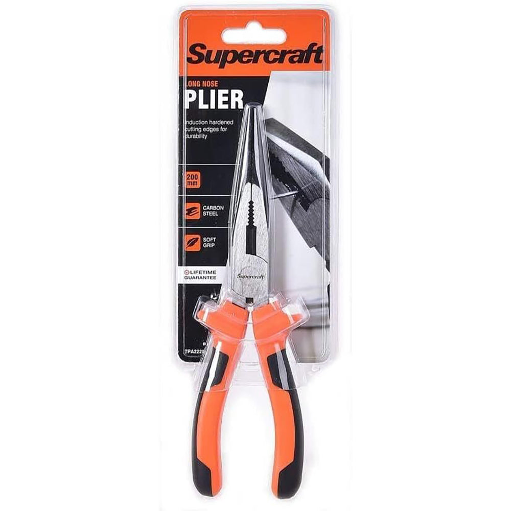 Supercraft Long Nose Pliers Carbon Steel 200mm Soft Grip (2 Pack) — image 2