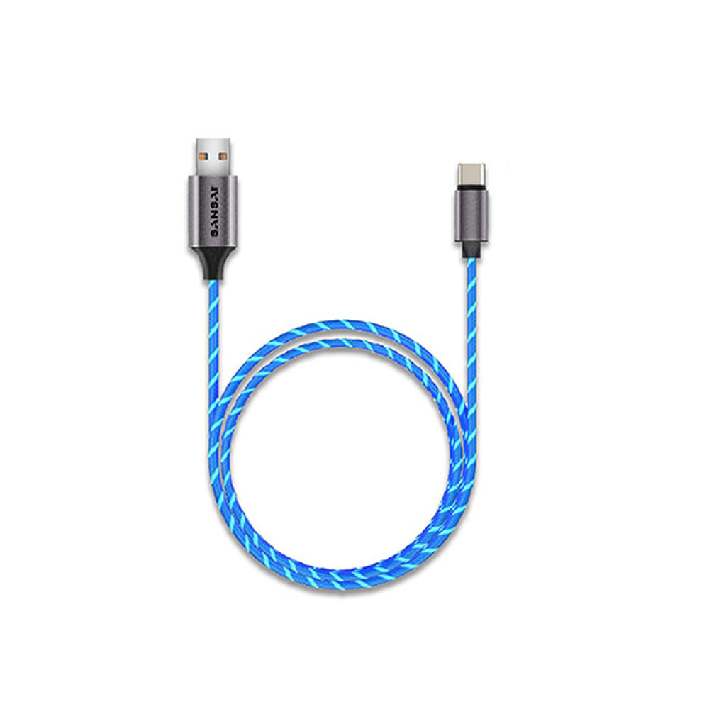 Sansai Flowing Light Up USB-C Male to Male Charging/Data Cable 1m Assorted (2 Pack) — image 4