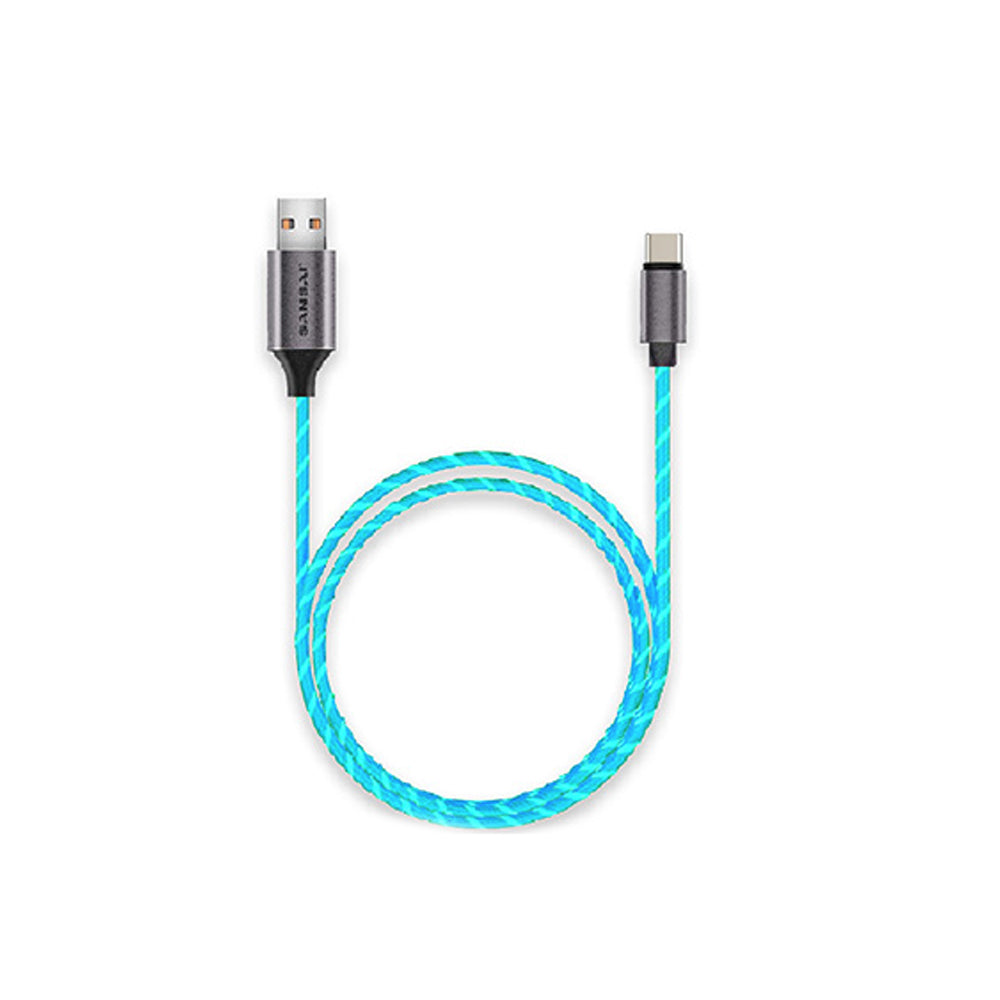 Sansai Flowing Light Up USB-C Male to Male Charging/Data Cable 1m Assorted — image 2