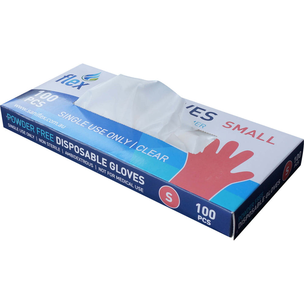 Saniflex TPE Disposable Gloves Clear Size S Home Cleaning Work PPE (1000 Pieces)