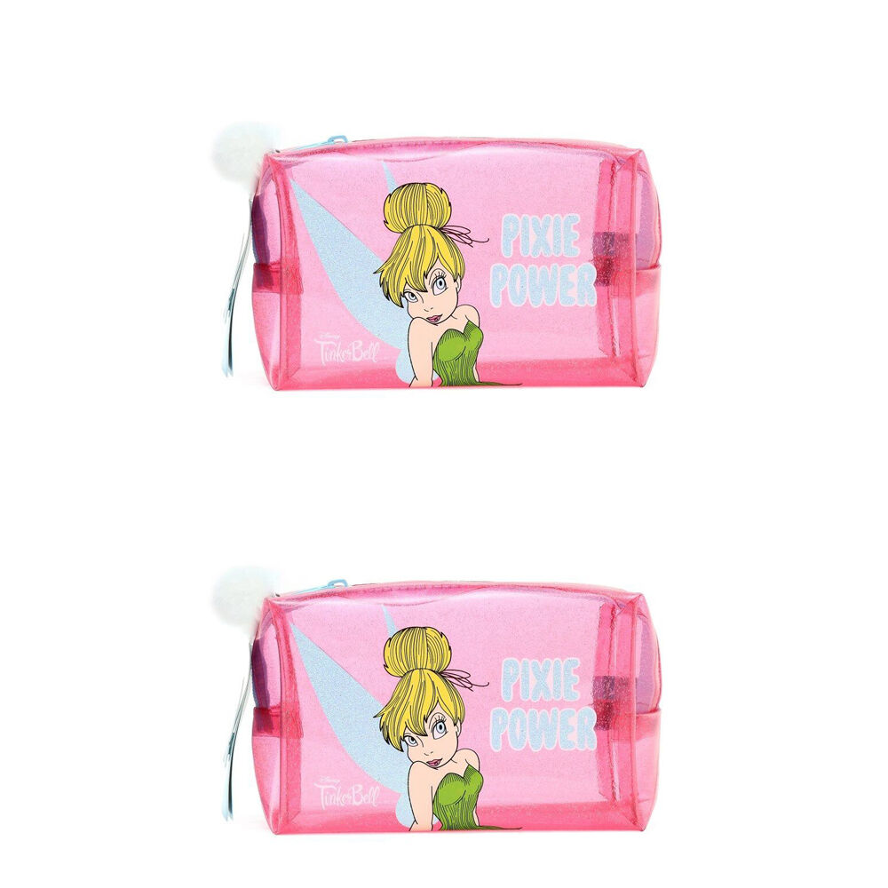 Disney Tinkerbell Pixie Perfection Cosmetic Makeup Storage Bag Multicoloured (2 Pack)