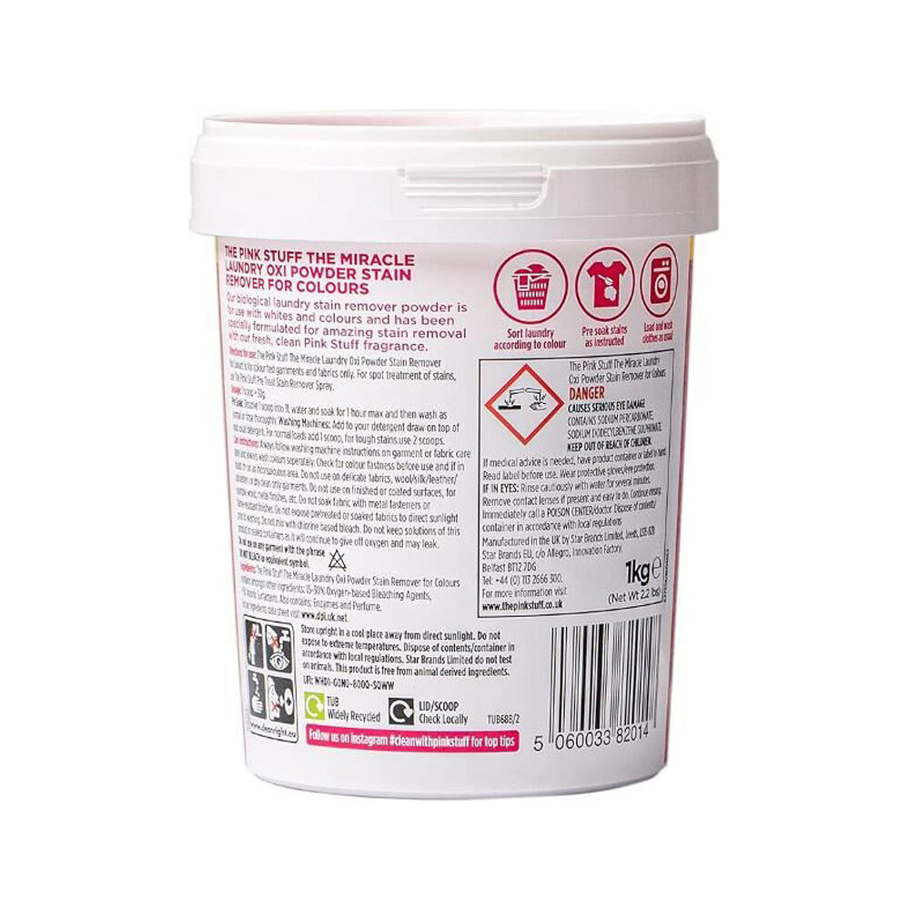 The Pink Stuff Stain Remover Colour Safe Fabric Laundry Cleaning Solution 1kg — image 2