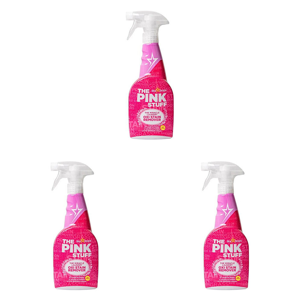 The Pink Stuff Oxi Stain Remover Spray Fabric Laundry 500ml (3 Pack)