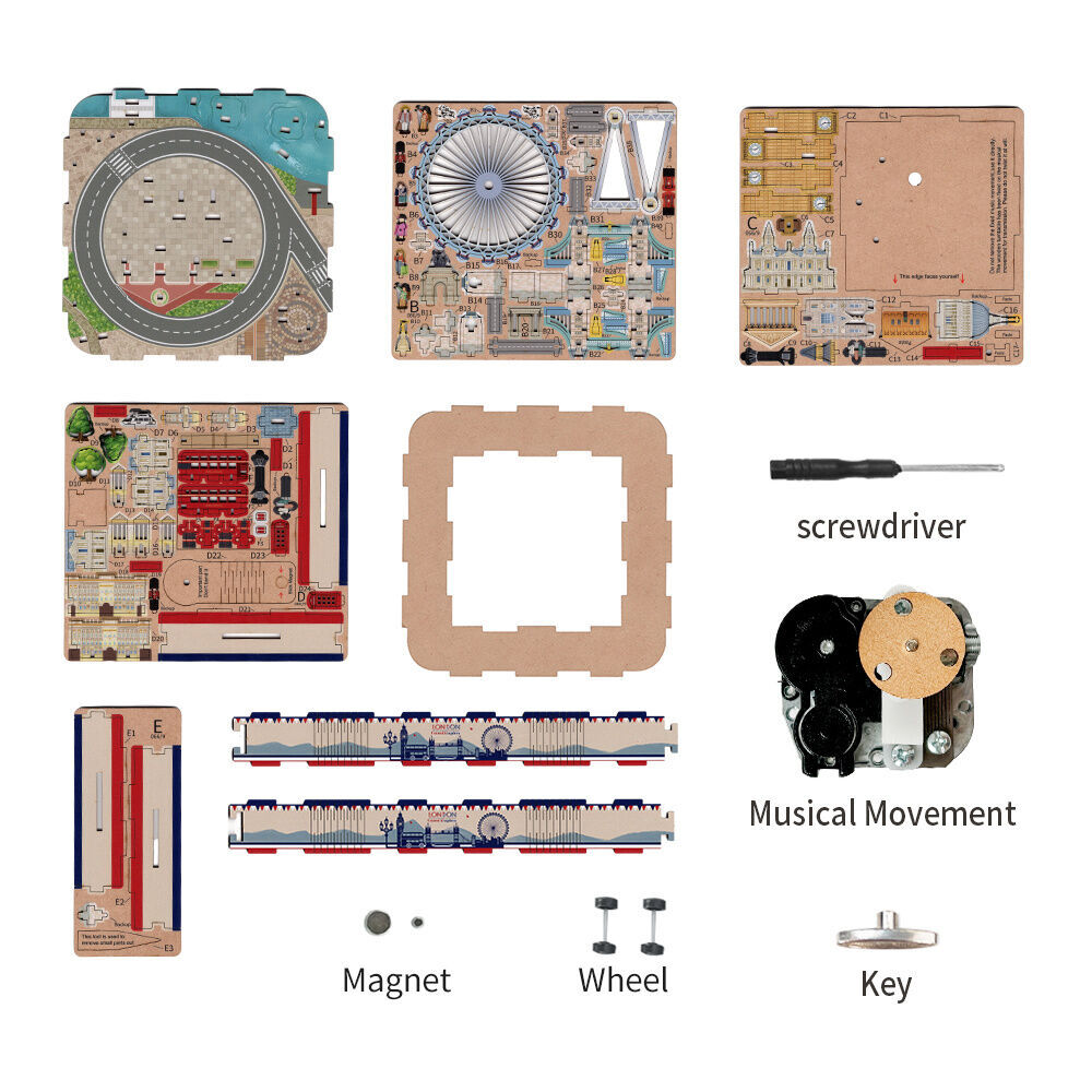 Tonecheer London 3D Puzzle 140mm DIY Miniature Dollhouse Book Nook Kit 14y+ (93 Pieces) — image 2