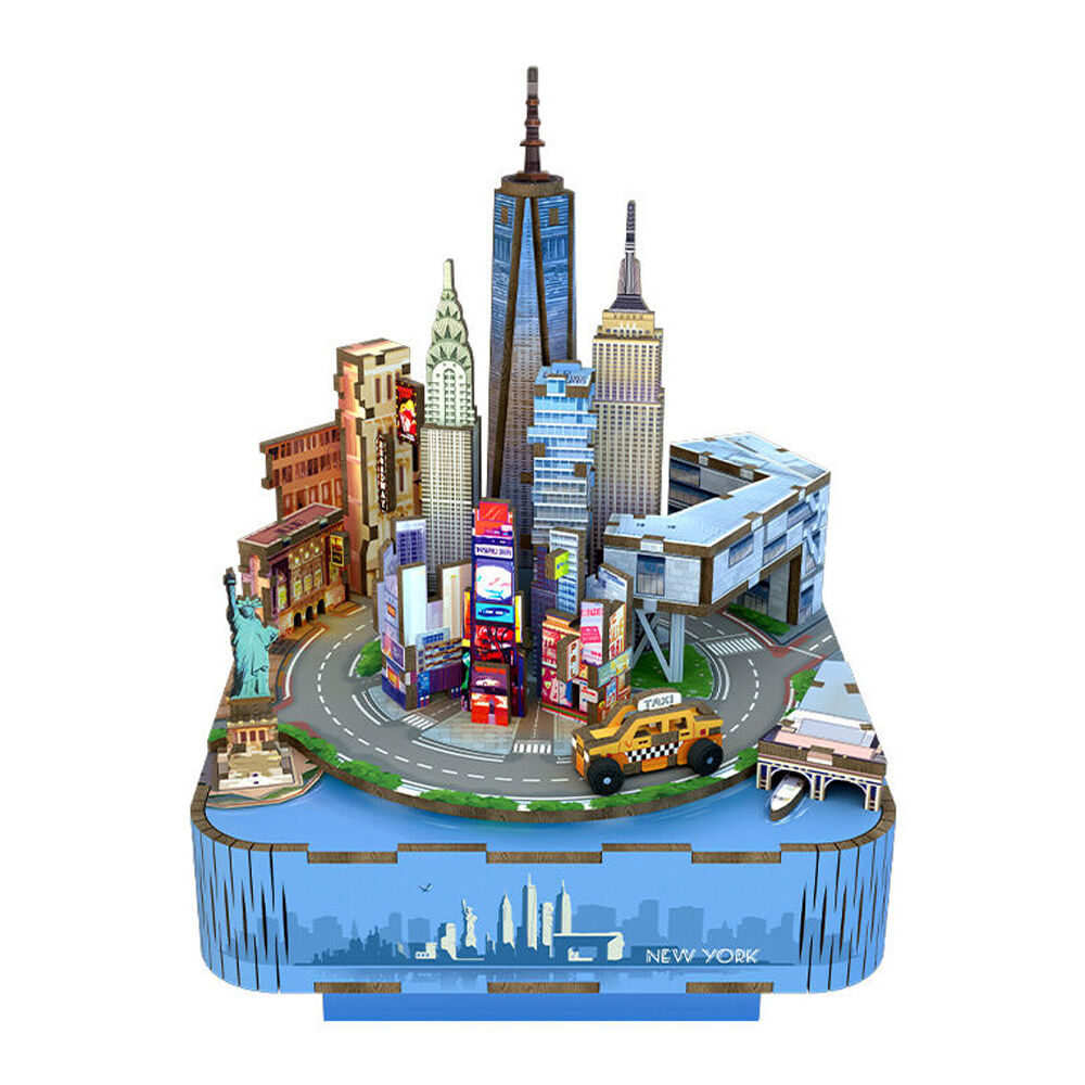 Tonecheer New York 3D Puzzle 19cm DIY Miniature Dollhouse Kit 14y+ (111 Pieces)