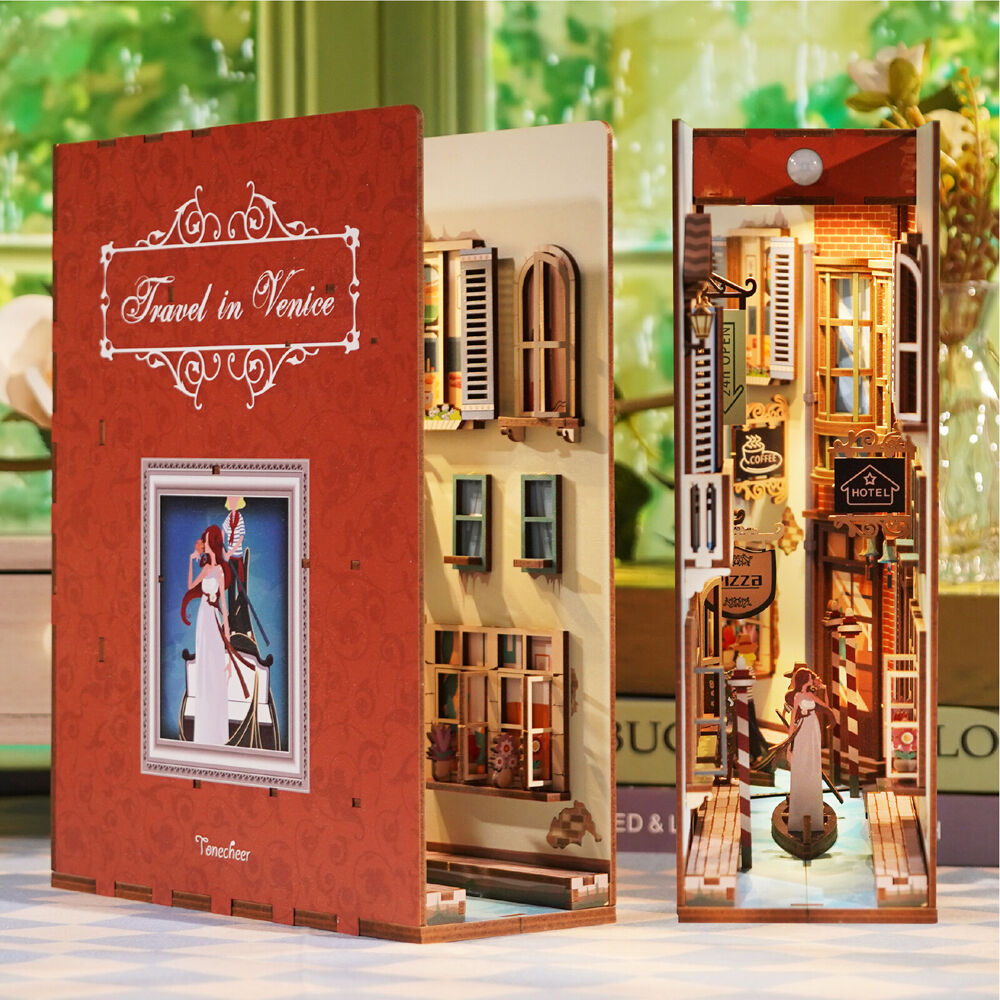 Tonecheer Travel In Venice 3D Puzzle 24.5cm DIY Book Nook Kit 15y+ (127 Pieces) — image 7