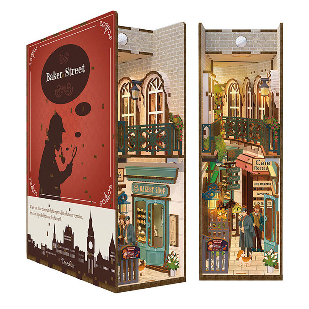 Tonecheer Baker Street 3D Puzzle 24.5cm DIY Dollhouse Book Nook Kit 15y+ (141 Pieces) — image 2