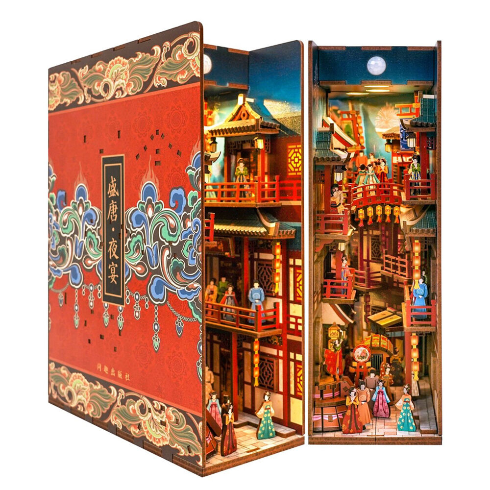 Tonecheer Banquet Of Bang Dynasty 3D Puzzle 24.5cm DIY Book Nook Kit 15y+ (260 Pieces) — image 2