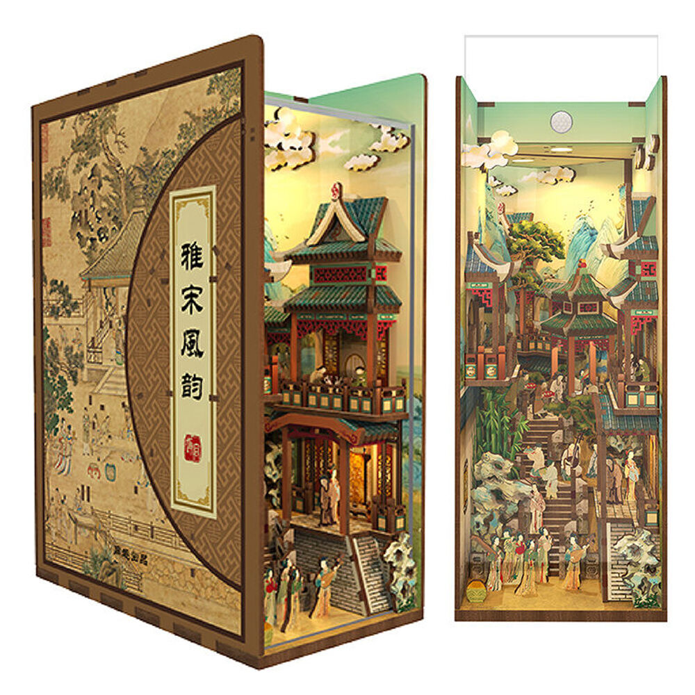 Tonecheer Song Dynasty 3D Puzzle 245mm DIY Dollhouse Book Nook Kit 15y+ (266 Pieces) — image 2