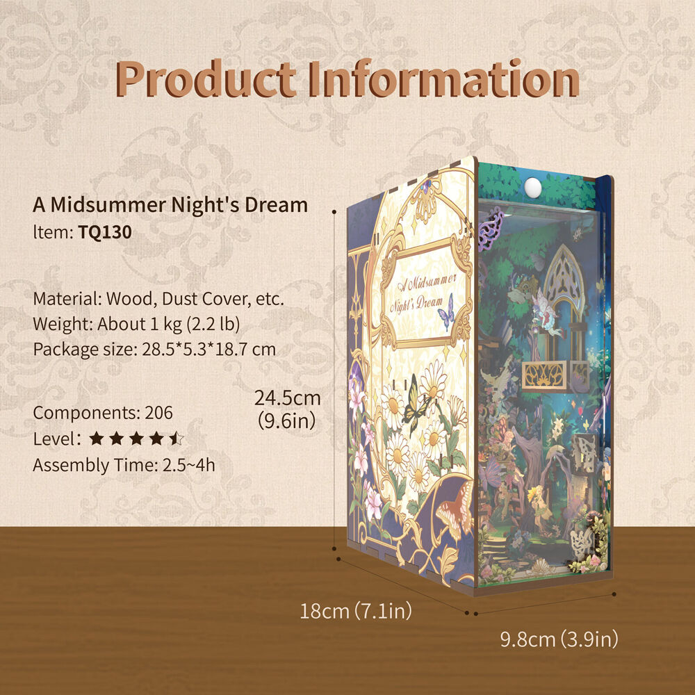 Tonecheer a Mid Summersnight's Dream 3DPuzzle 245mm DIY Book Nook Kit 15+ (206 Pieces) — image 6