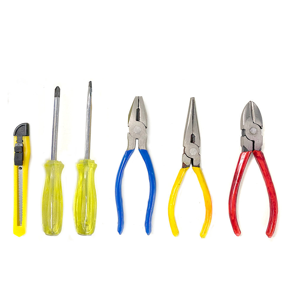 Generic Home Roll Tools Set w/Plier/Cutter/Flat & Philips Screwdriver/Pocket Torch (14 Pieces) — image 3