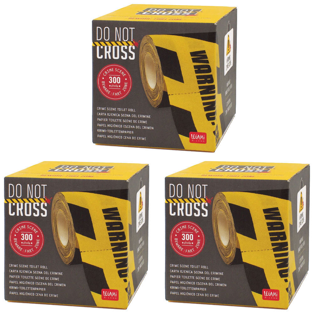 Legami Printed Do Not Cross Crime Scene Bathroom Toilet Roll/Paper 10cm (3 Pack)