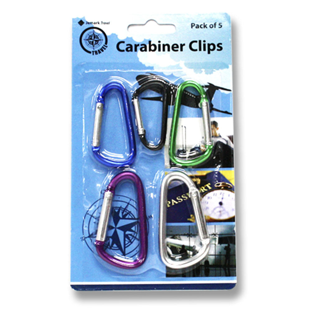 Jemark Travel Outdoors Keychain Key Holder Carabiner Clips Assorted Set (5 Pieces)