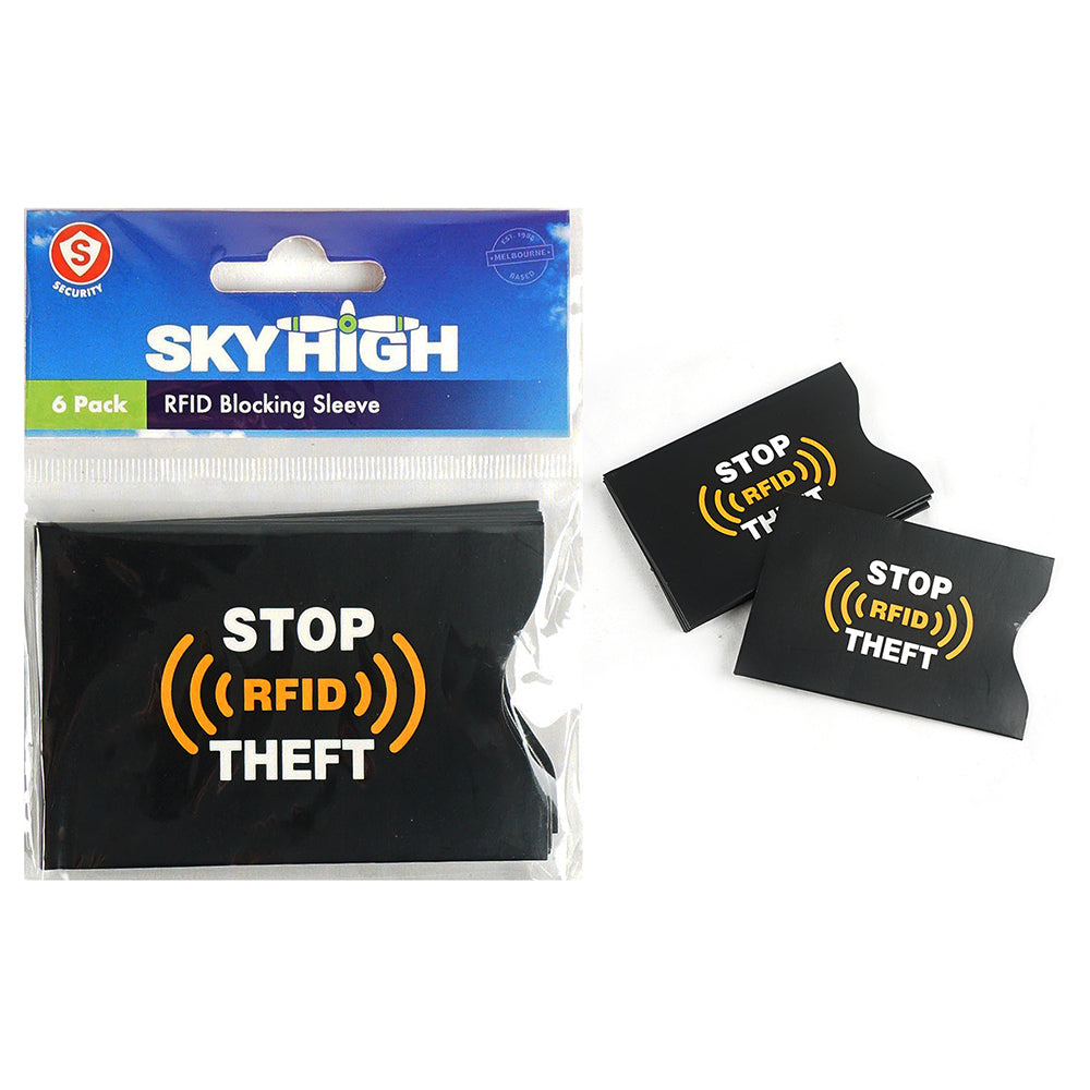 SKY High RFID Blocking Protective Sleeve Passport/Card Wallet Black (6 Pieces) — image 2