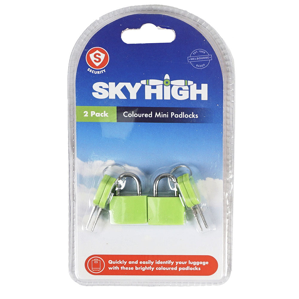 SKY High Travel Coloured Luggage Protection Mini Padlock Assorted Colours (2 Pieces)