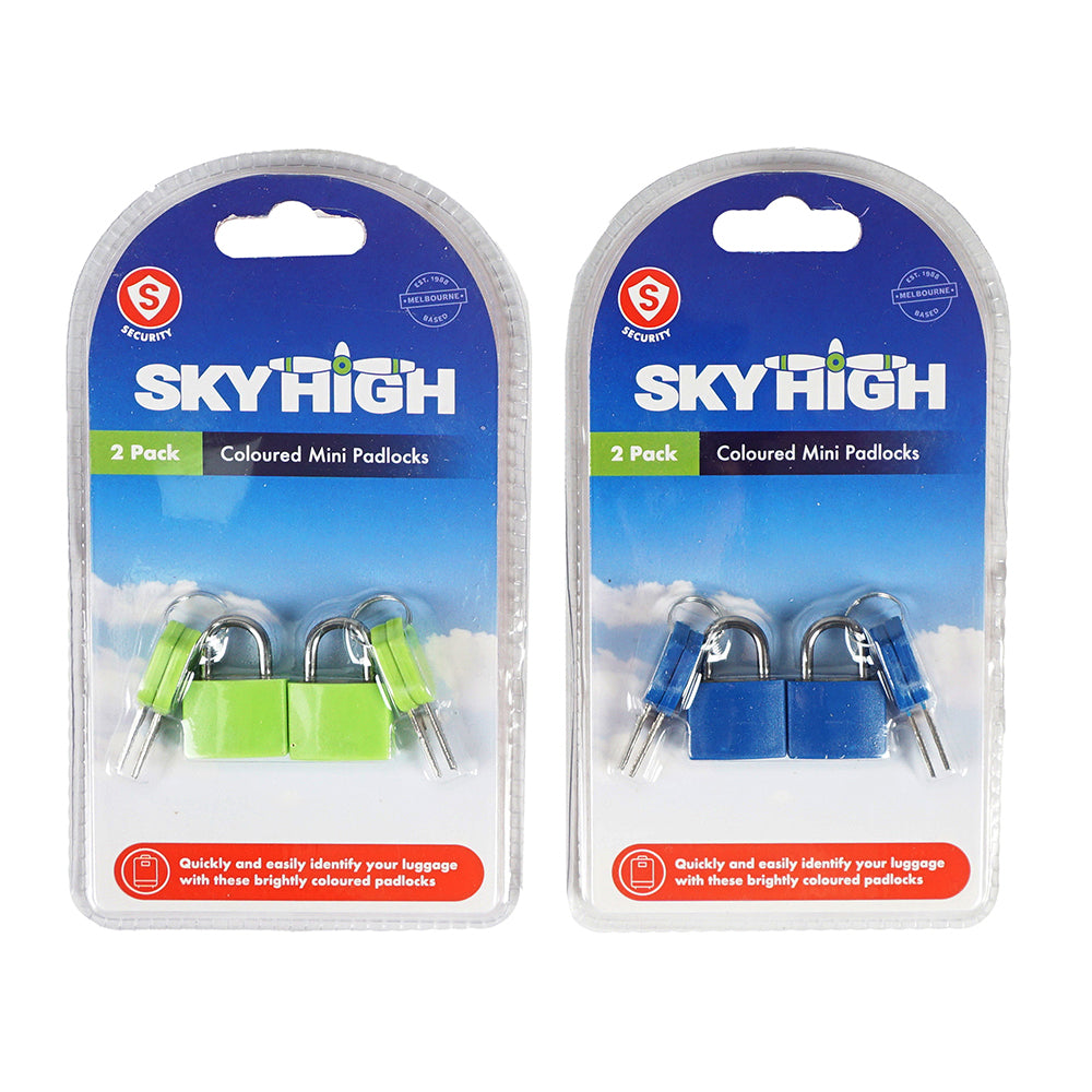 SKY High Travel Coloured Luggage Protection Mini Padlock Assorted Colours (2 Pieces) — image 2