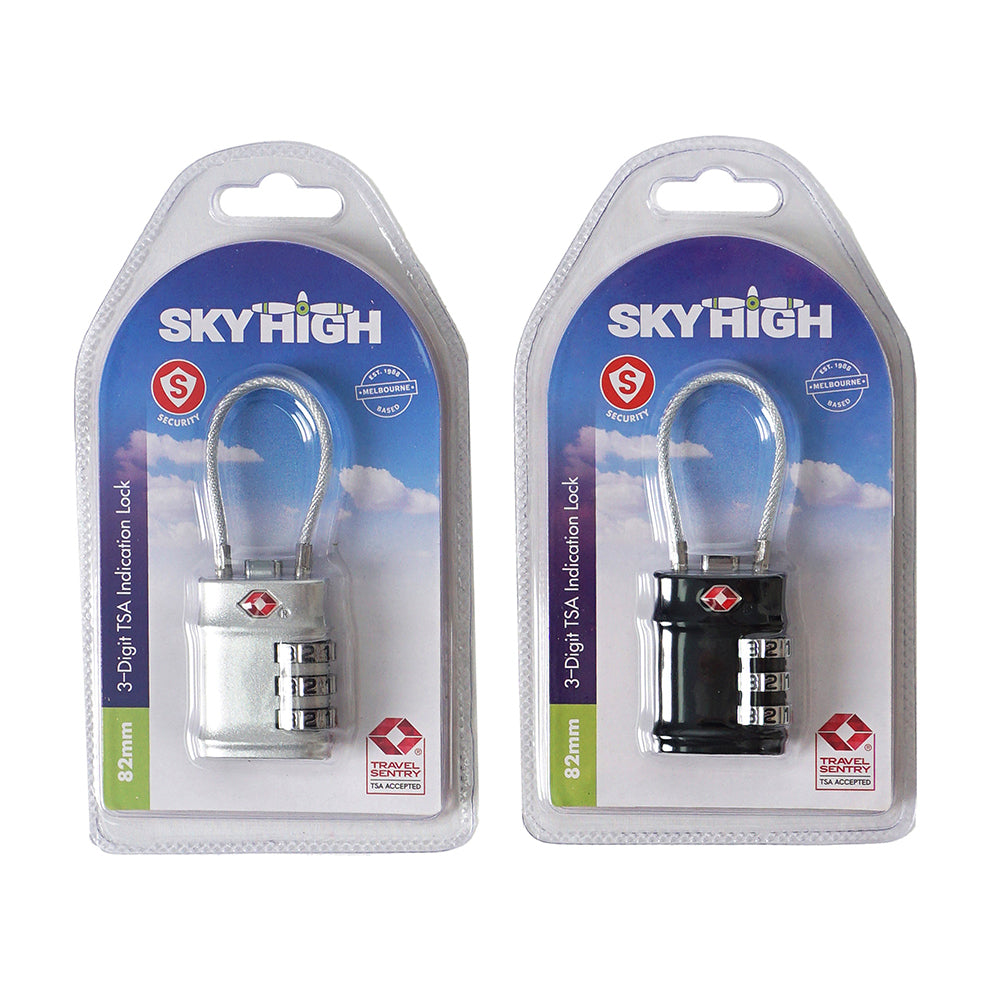 SKY High TSA Travel Padlock With Combination Mechanism Assorted Colours (2 Pack)