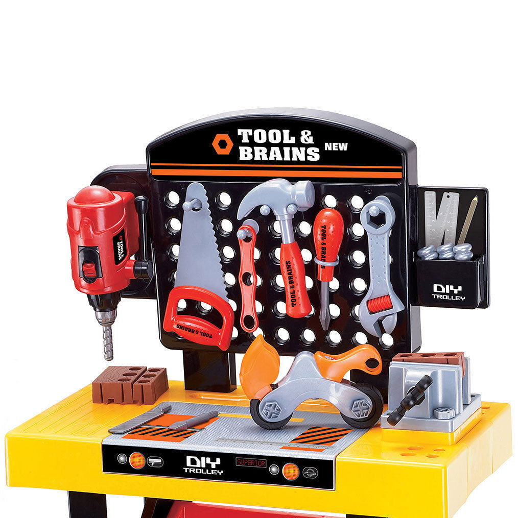 Lenoxx Kids/Children Diy Workbench Tools Pretend Role Play Toy Set/Saw Drill Hammer Nut — image 2